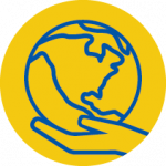 General Community Grants Logo of a hand holding a world